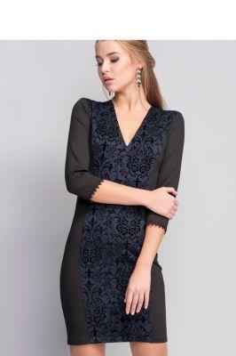 Sukienka Elegancka sukienka w stylu paryskim MM1088 Blue - Mira Mod