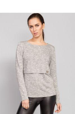 Sweter o  prostym kroju MM2056 Grey - Mira Mod