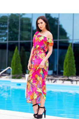 Sukienka Kolorowa sukienka o długości maxi MM1124 Pink - Mira Mod