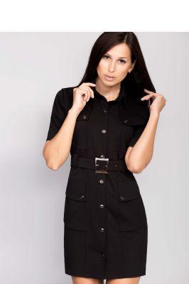 Sukienka Krótka sukienka typu t-shirt MM1020 Black - Mira Mod