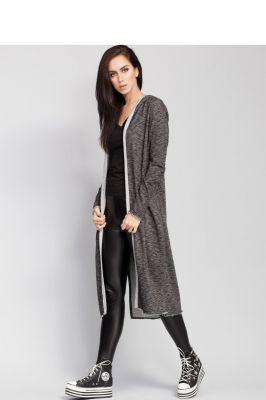 Sweter Długi kardigan z kapturem MM3022 Grey - Mira Mod