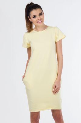 Sukienka dresowa D-021 Light Yellow - Viall