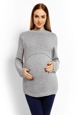 Sweter Ciążowy Model 40001C Grey - PeeKaBoo