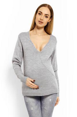 Sweter Ciążowy Model 40002C Grey - PeeKaBoo