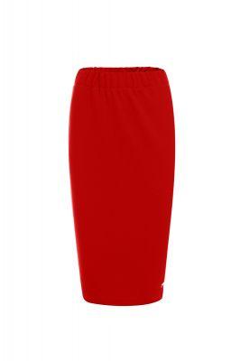 Spódnica ołówkowa basic na gumce 283b Red - Bien Fashion