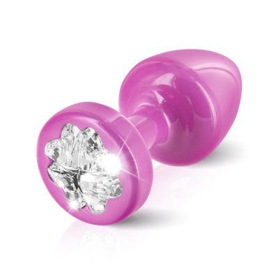 Plug analny zdobiony - Diogol Anni R Butt Plug Clover Pink 25 mm Różowy