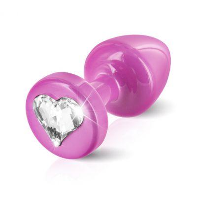 Plug analny zdobiony - Diogol Anni R Butt Plug Heart Pink 25 mm Różowy