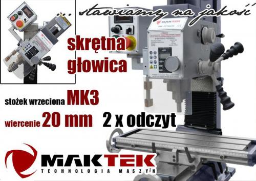 WIERTARKA SŁUPOWA WIERTARKO FREZARKA DO METALU MAKTEK HK25 VARIO 20mm  EWIMAX